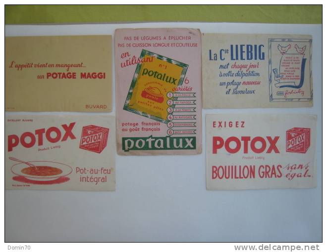 Buvards Potage Liebig Potox Maggi Potalux Bouillon Gras - Collections, Lots & Series