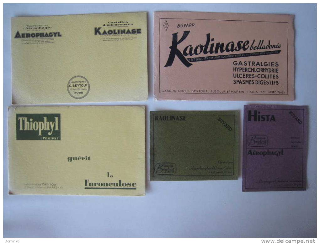 Buvards Pharmacie Kaolinase Aérophagyl Labo Beytout - Collections, Lots & Series