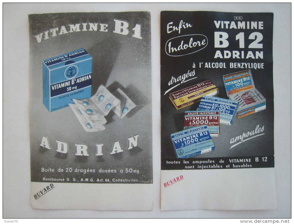 Buvard Vitamine B1 B12 Adrian Dragées Alcool Benzylique - Collections, Lots & Séries