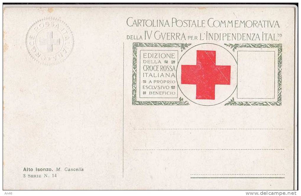 CASCELLA ILLUSTRATORE IV GUERRA INDIP.CROCE ROSSA ALTO ISONZO III SERIE N°14 ORIGINALE D´EPOCA 100% - Croix-Rouge