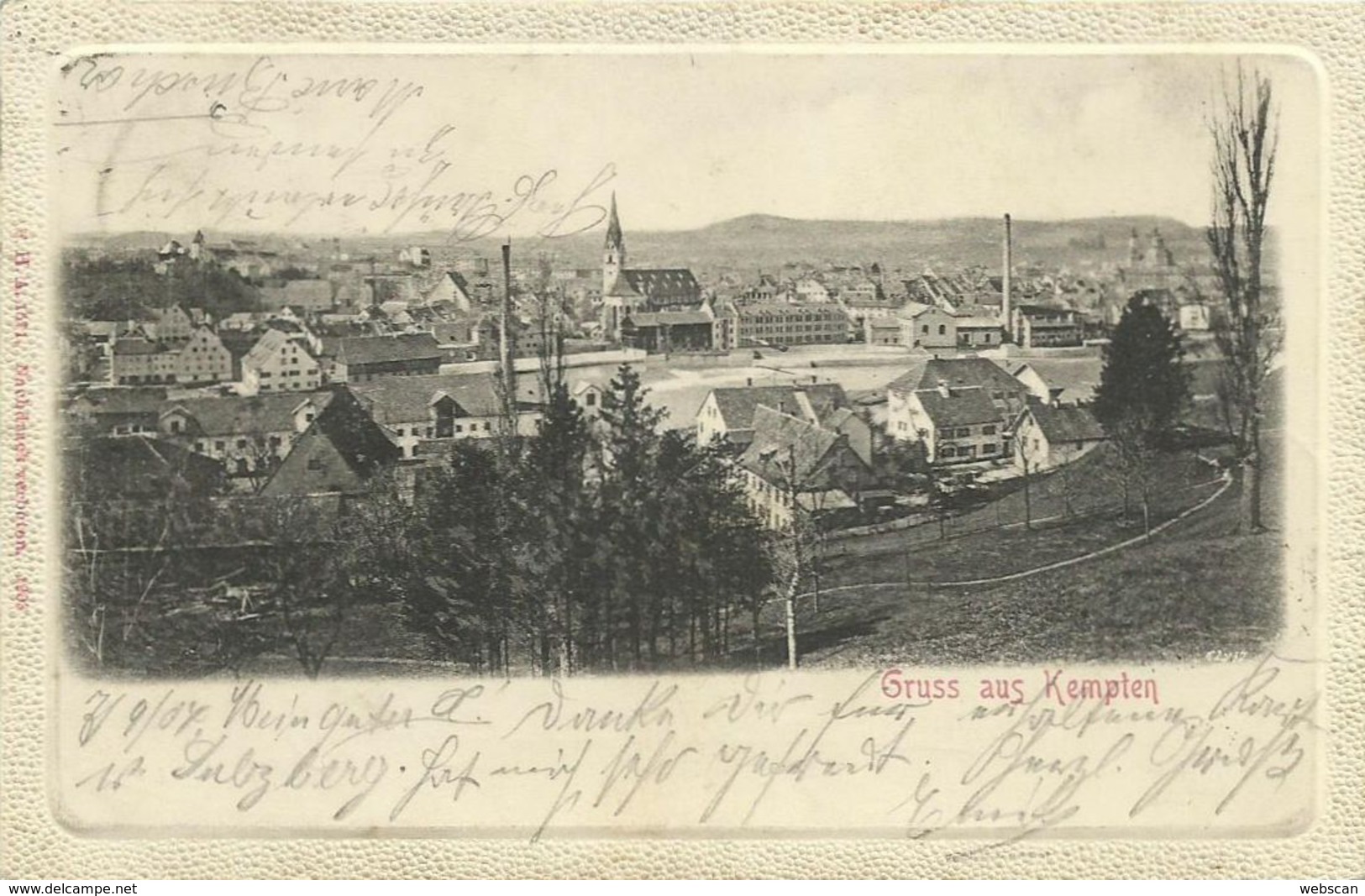 AK Kempten Ortsansicht Passepartout 1904 #29 - Kempten