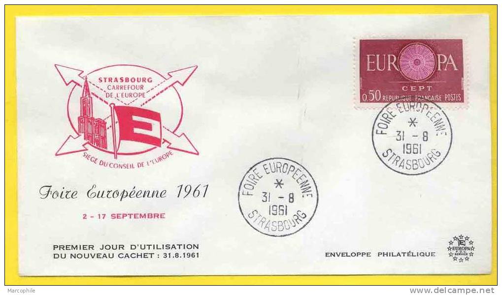 STRASBOURG - FOIRE EUROPEENNE / 1961 CACHET TEMPORAIRE   SUR LETTRE - Lettres & Documents