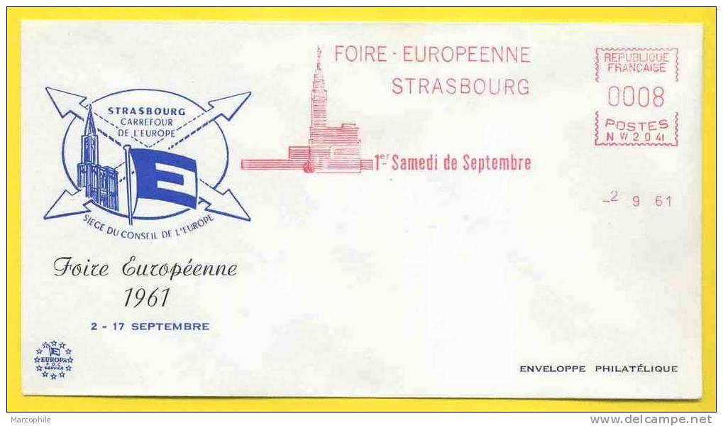 STRASBOURG - FOIRE EUROPEENNE / 1961 EMA  SECAP ILLUSTREE  SUR LETTRE - Covers & Documents