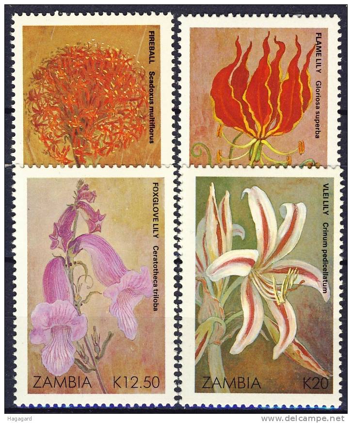 #Zambia 1989. Orchids. Michel 507-10. MNH(**) - Zambia (1965-...)