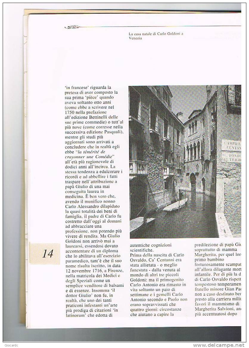 AUTORI VARI - CARLO GOLDONI - VIVIANI EDITORE 1993 (VEDERE FOTO) - History, Biography, Philosophy