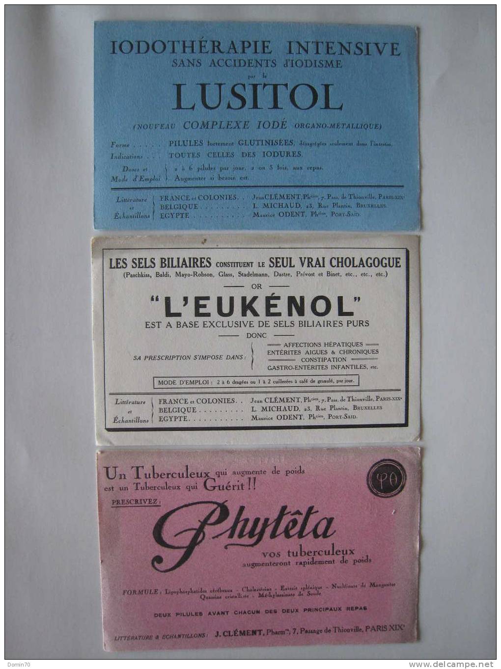 Buvards Pharmacie Lusitol Phytêta Tuberculose Clément - Collections, Lots & Séries