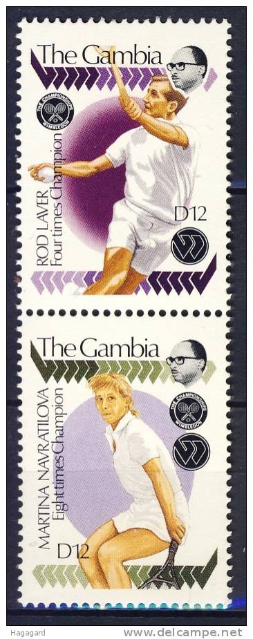 ##Gambia 1990. Wimbledon Tennis. Pair. Michel 893-94. MNH(**) - Gambie (1965-...)