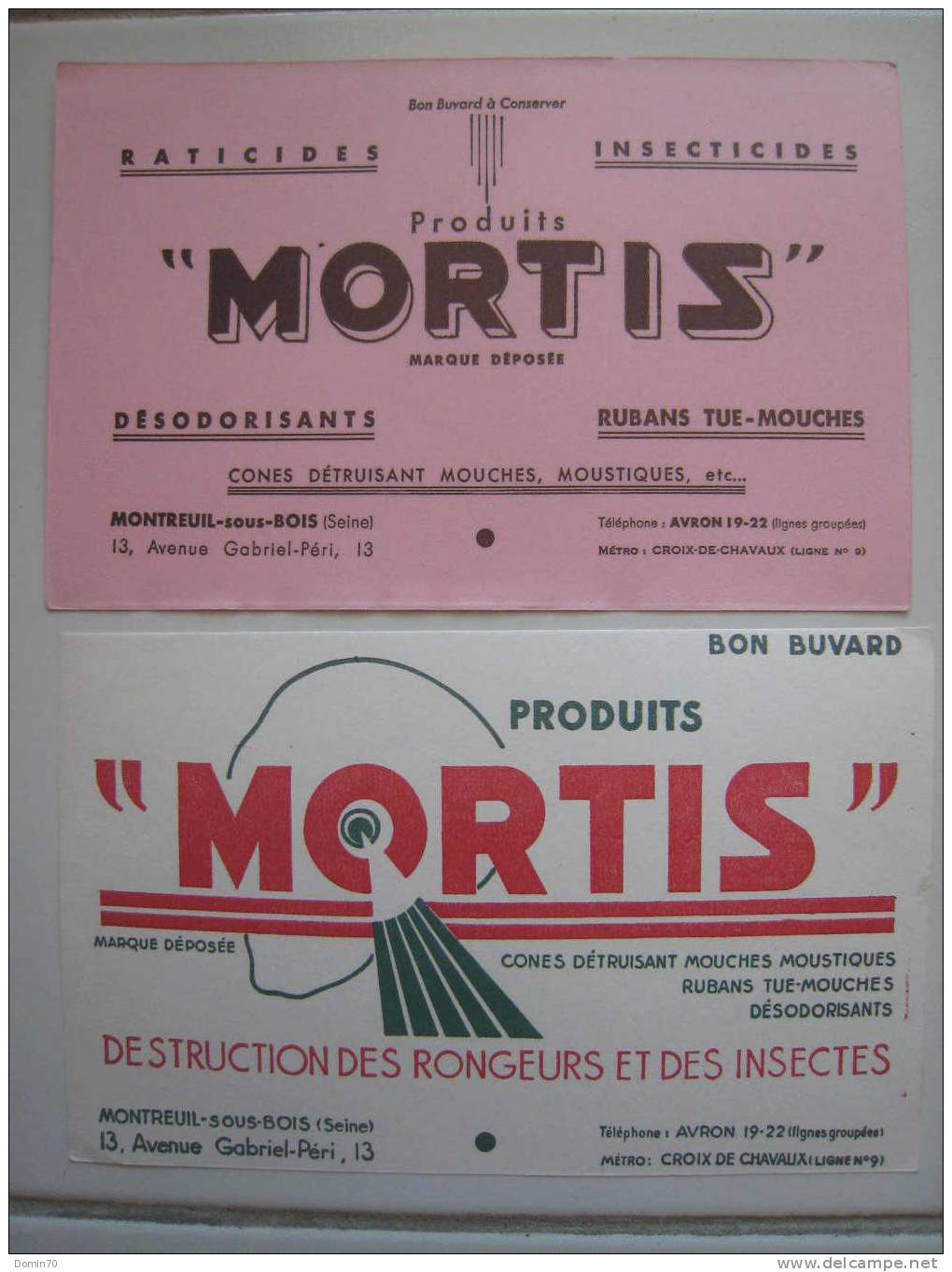 Buvard Collection Mortis Destruction Rongeurs Insecte 2 - Collections, Lots & Series