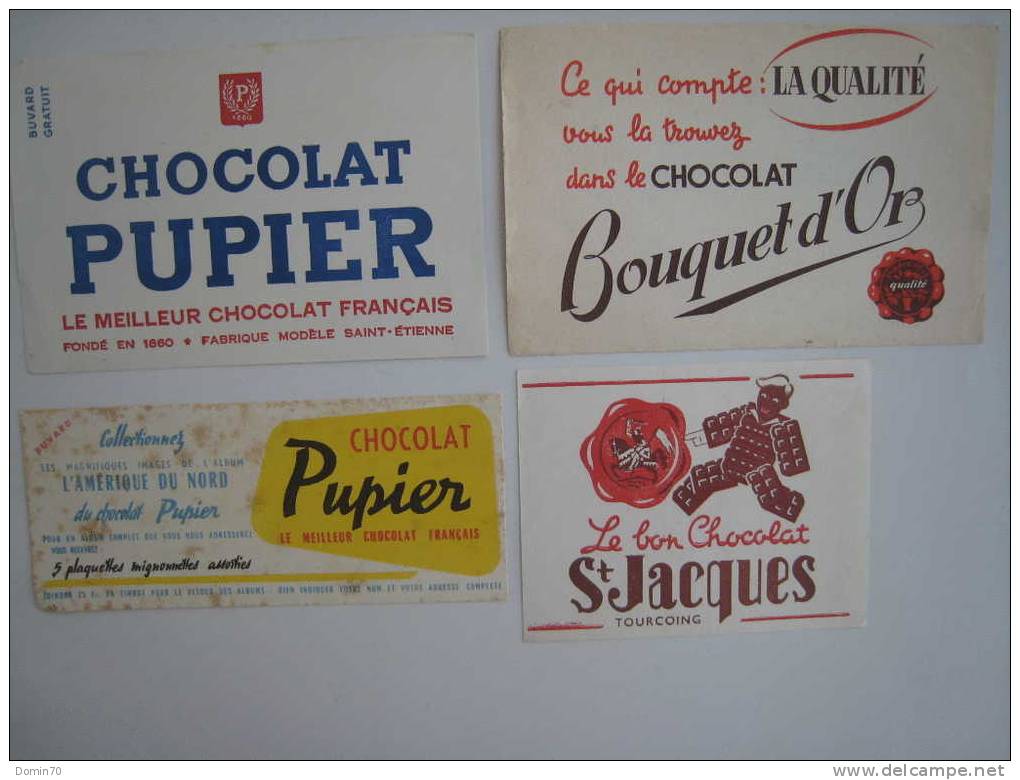 Buvards Chocolat Pupier St Etienne Jacques Bouquet D'Or - Collections, Lots & Séries