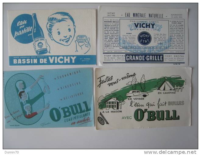 Buvards Eau Minérale Vichy O Bull Pétillante En Sachets - Colecciones & Series