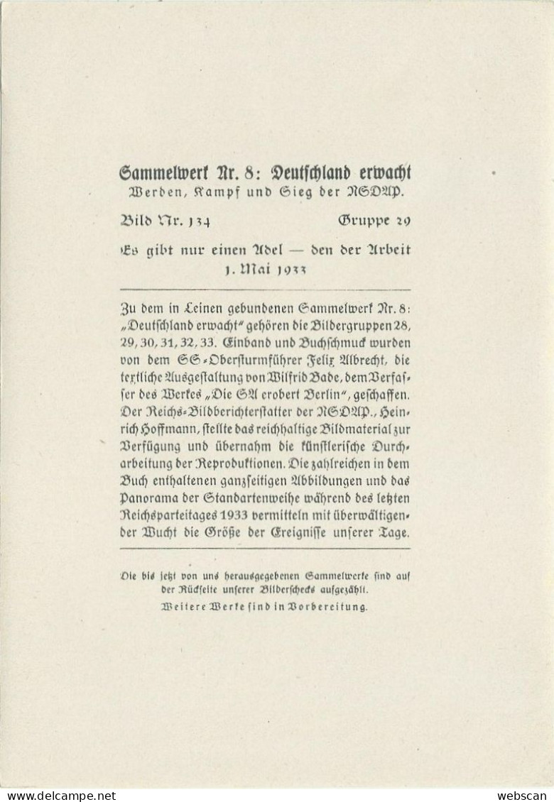 2 Sammelbilder Deutschland Erwacht -Berlin  Kundgebung HJ 1. Mai 1933 #131 +134 - Autres & Non Classés