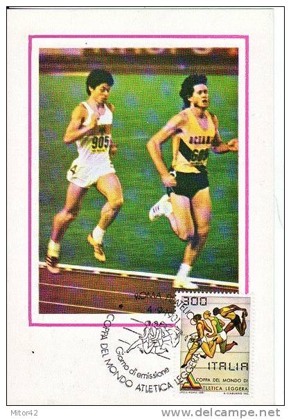 1-Sport -Atletica Leggera-Cartolina  Maximum Con Annullo Speciale.1981. - Atletica