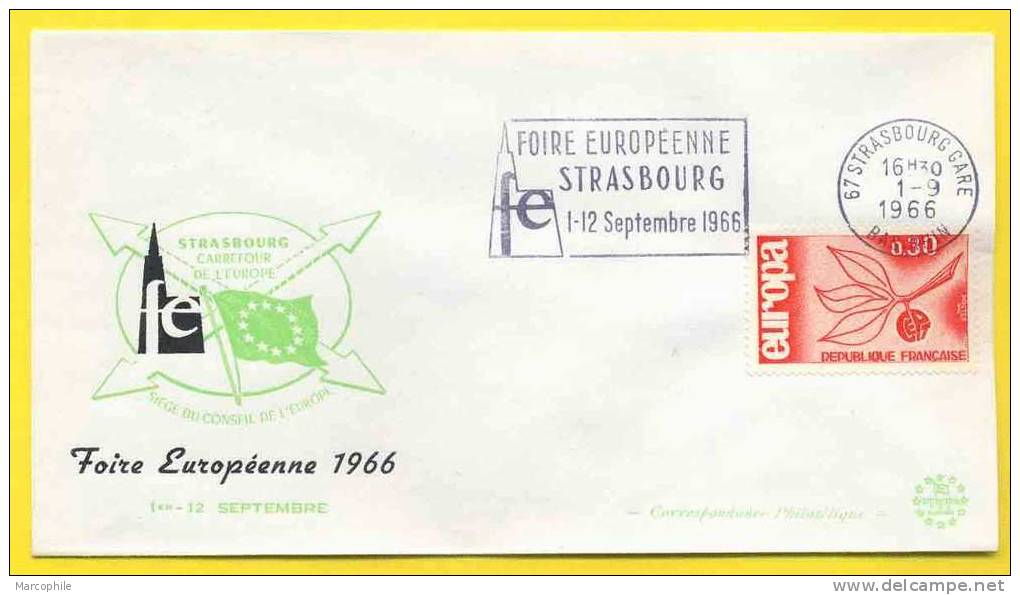 STRASBOURG - FOIRE EUROPEENNE - CATHEDRALE  / 1966 OB. MECANIQUE ILLUSTREE SUR LETTRE - Lettres & Documents