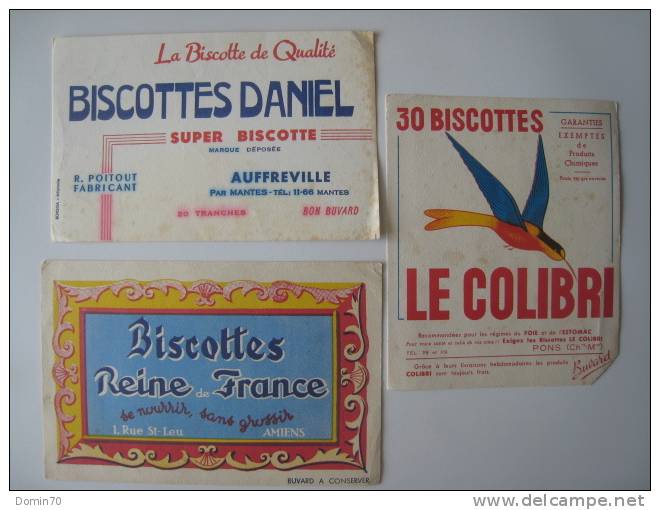 Buvards Biscottes Colibri Daniel Reine De France Amiens - Collections, Lots & Series