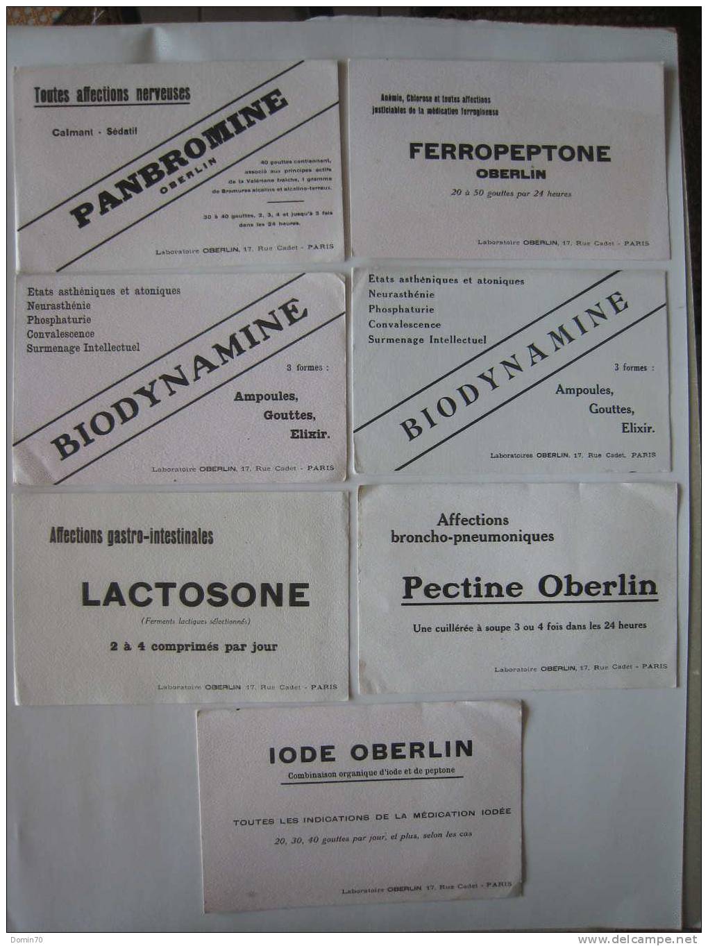 Buvards Pharmacie Iode Oberlin Lactosone Panbromine Lot - Collections, Lots & Series