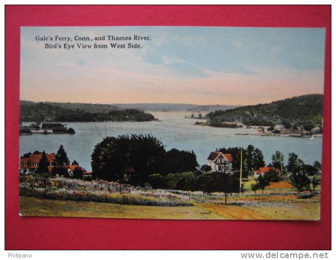 Gale's Ferry Ct And Thames River Birds Eye View From West Side  Circa 1907 - Autres & Non Classés