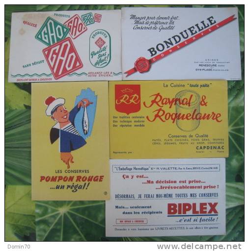 Buvards Conserves Raynal Roquelaure Bonduelle Gho Biplex Pompon Rouge - Collections, Lots & Séries