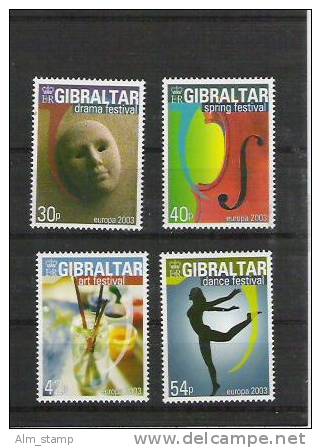 Gibraltar  2003  Yv. 1033-6  Mi. 1032-5 ** MNH  Europa " Poster Art " - 2003