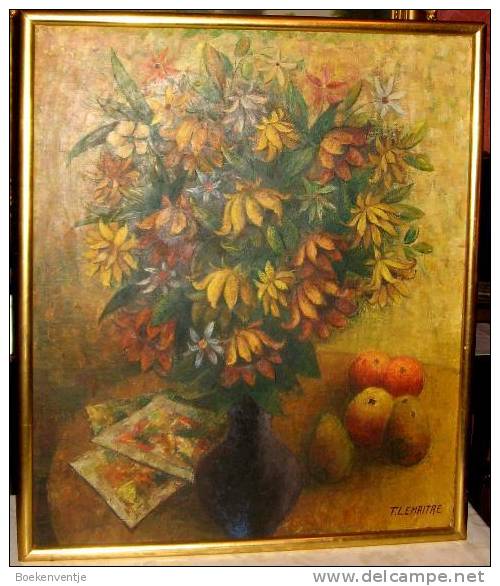 Stilleven Met Bloemen Appelen En Peren / Frans Lemaitre / Aalst - Oils