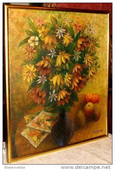 Stilleven Met Bloemen Appelen En Peren / Frans Lemaitre / Aalst - Oils