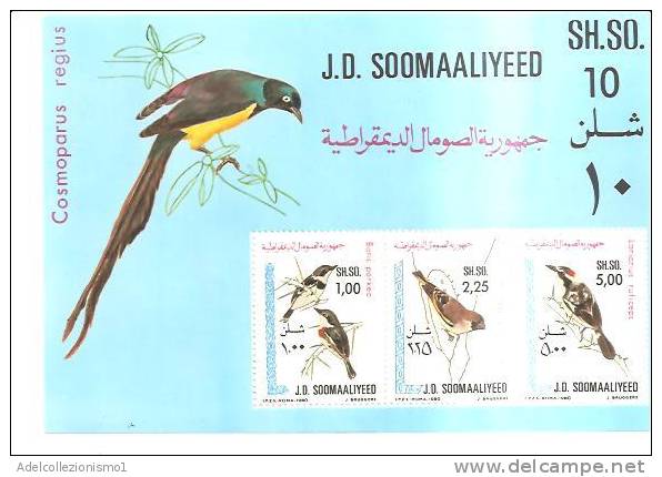 45701)foglietto Somalia 1980 Bf9 - Uccelli - Nuovi - Somalie (1960-...)