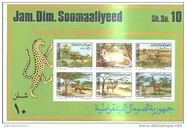 45710)foglietto Somalia 1977 Bf3 - Fauna - Nuovi - Somalia (1960-...)