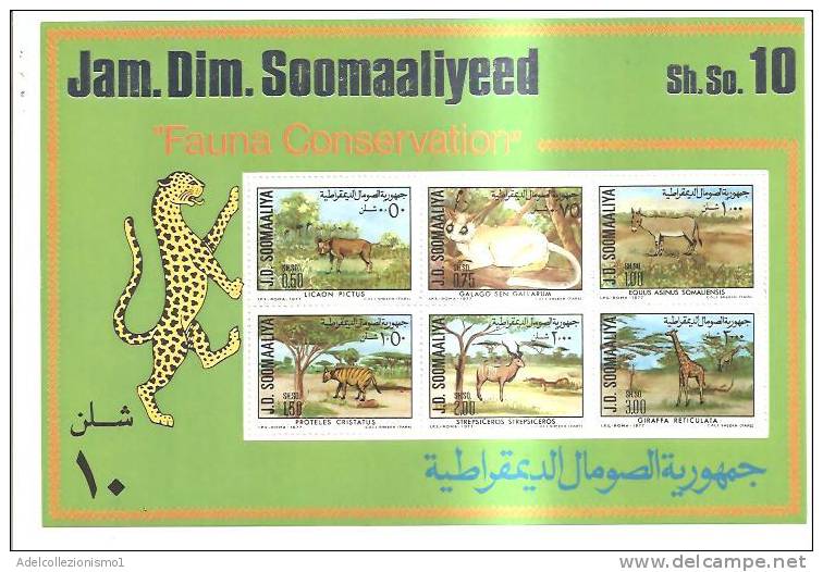 45716)foglietto Somalia 1977 Bf3 - Fauna - Nuovi - Somalie (1960-...)