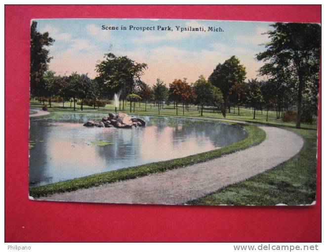 Ypsilanti MI    Scene In Prospect Park   1915 Cancel - Andere & Zonder Classificatie