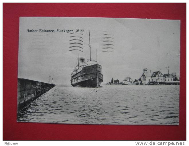 Muskegon Mi-- Harbor Entrance  1934 Cancel - Andere & Zonder Classificatie