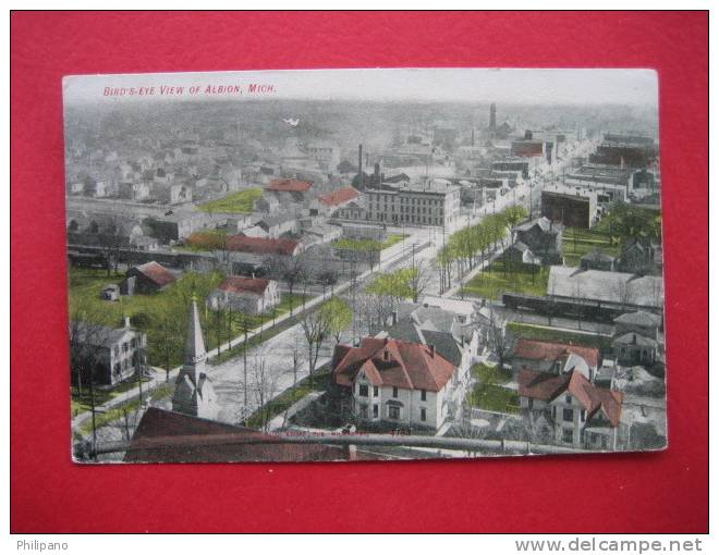 Albion Mi   Birds Eye View    1907 Cancel - Andere & Zonder Classificatie