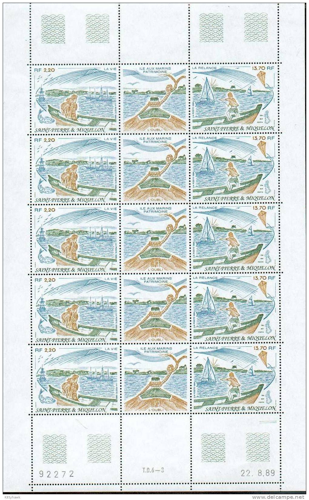 TAAF 431 - YT 509 A (x5) En Feuille Coin Daté - Unused Stamps