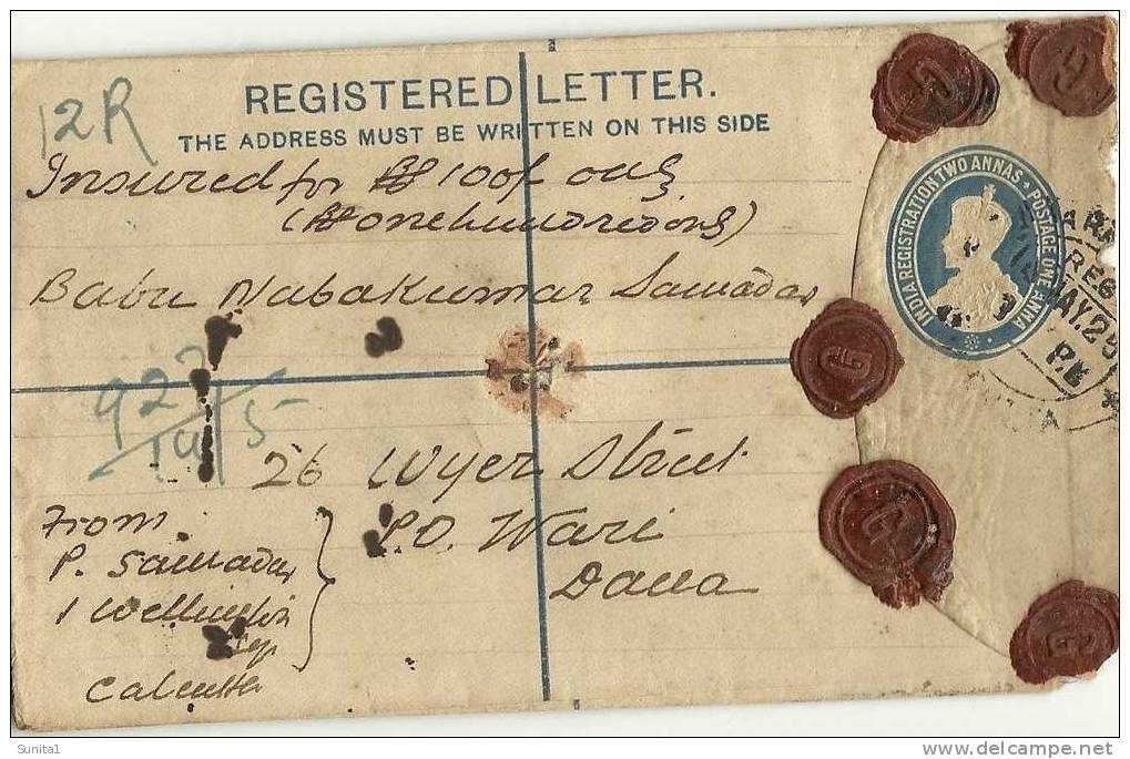 Building,history Of Kolkata,george V, British India,postal Stationary,vax Seal - 1911-35 King George V