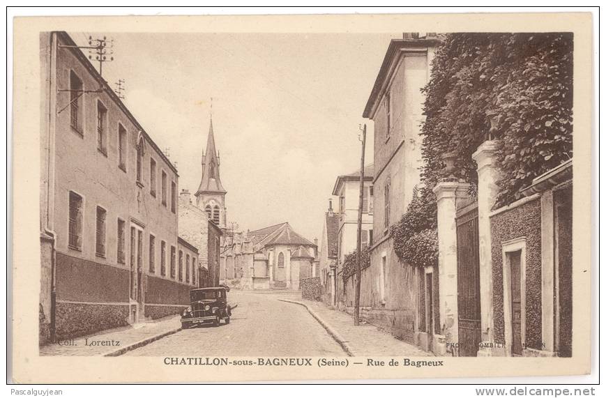 CPA CHATILLON SOUS BAGNEUX - RUE DE BAGNEUX - AUTOMOBILE - Châtillon