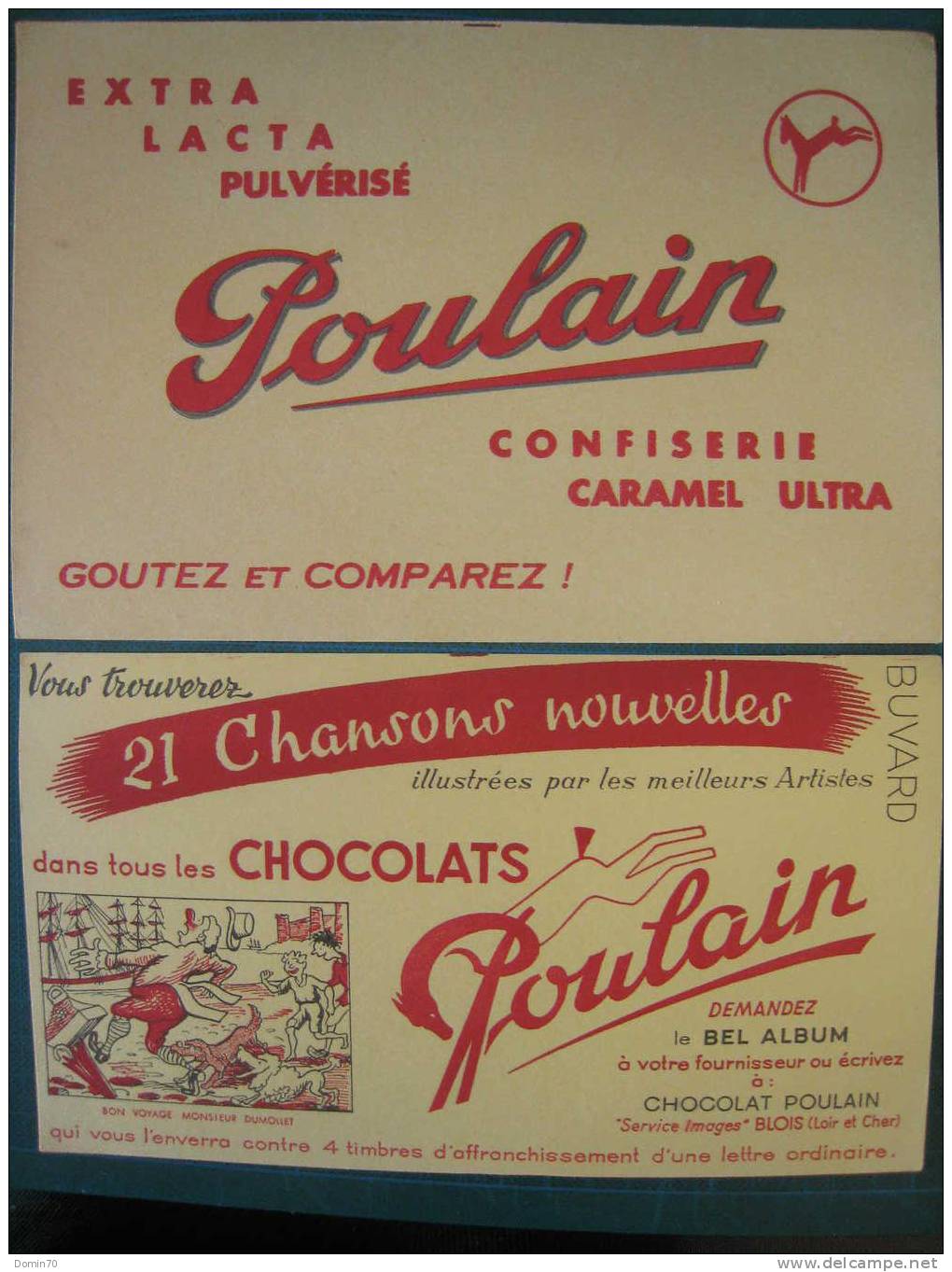 Buvards Poulain Lacta Chocolat Confiserie Monsieur Dumollet - Collections, Lots & Series