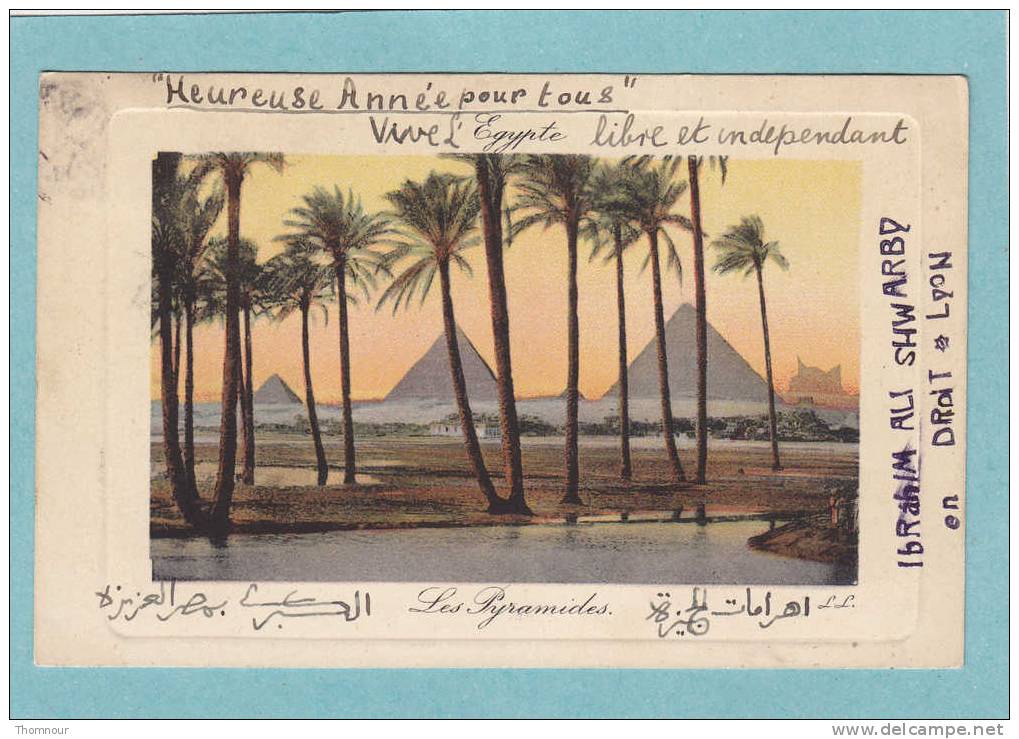 EGYPTE  -   LES  PYRAMIDES    -  1910  -  BELLE CARTE   - - Pyramides