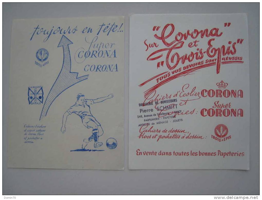 Buvard Collection Cahiers Super Corona Foot Trois Epis - Colecciones & Series