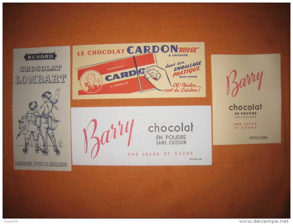 Buvards Chocolat Barry Cardon Cacao Sucre Lombart - Collections, Lots & Series