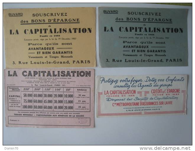 Buvards Assurance Capitalisation Crédit Bons D' épargne - Collections, Lots & Séries