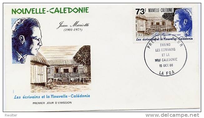@+ Enveloppe Premier Jour De Nouvelle-Calédonie - Jean Mariotti (1988) - Used Stamps