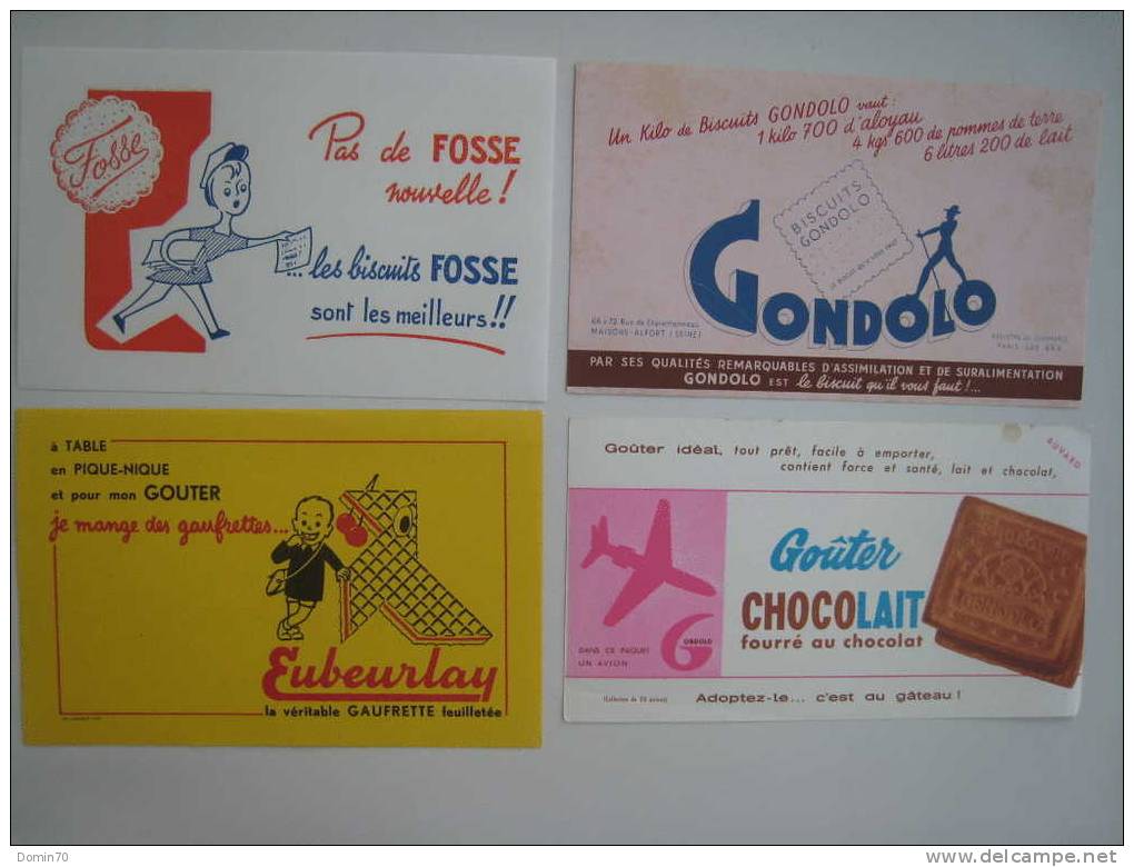 Buvards Biscuits Gondolo Fosse Gaufrettes Eubeurlay Lot - Collections, Lots & Séries