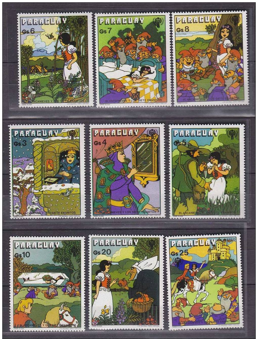 PARAGUAY 1978  MI 3112/3120  **MNH   IYC   UN NU VN International Year Of The Child - Paraguay