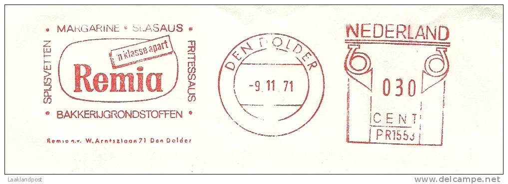 Netherlands  Nice Meter REMIA, Magarine, Saus, Bakery, Den Dolder 9-11-1971 - Food