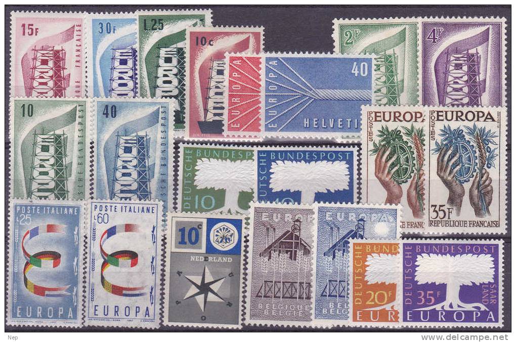 EUROPA - CEPT - Michel - 1956/57 - SELECTIE 1 - MH* - Cote 73,10€ / à 10% - Sammlungen