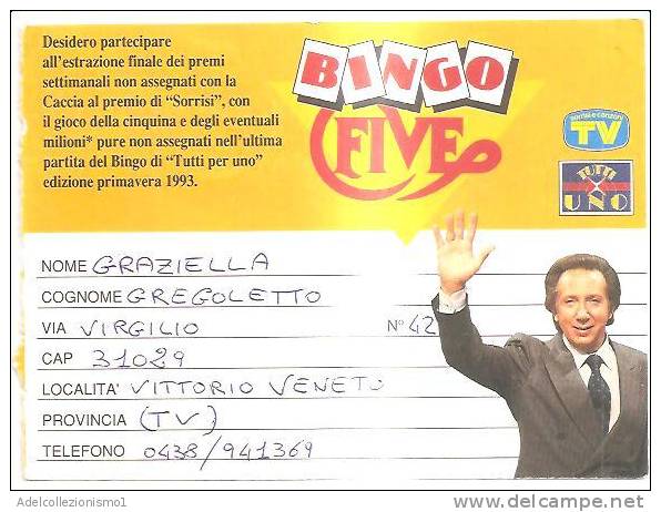 51344)cartolina Illustratoria Bingo Five Con 2 Valori  + Annullo Inviata Alla Silvio Berlusconi S.p.a. - Betogingen