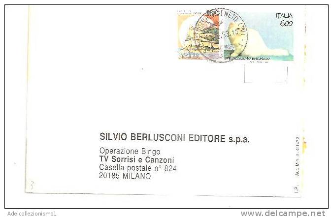 51344)cartolina Illustratoria Bingo Five Con 2 Valori  + Annullo Inviata Alla Silvio Berlusconi S.p.a. - Manifestazioni