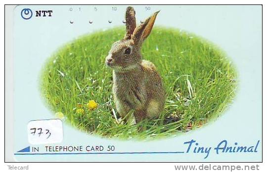 Télécarte Japon * LAPIN (773) RABBIT  * PHONECARD JAPAN * KANINCHEN * KONIJN * CONEJO * - Lapins