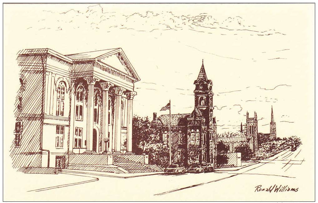 Sketch, City Hall & New Hanover County Courthouse, Wilmington, North Carolina, 10-20s - Wilmington