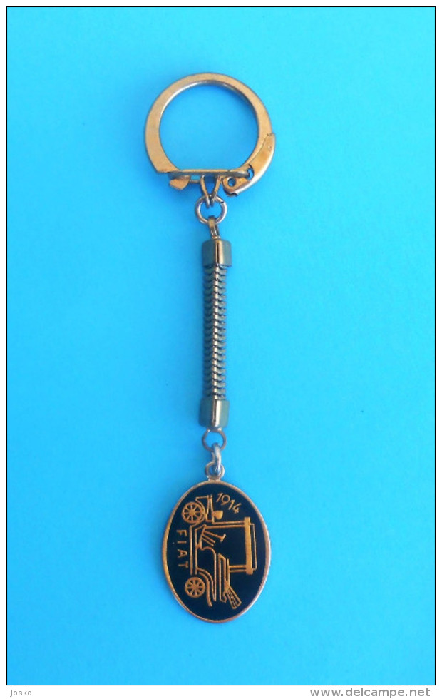 FIAT - Vintage Keychain Key-ring Italy Car Porte-clés Porte Clefs Key-ring Automobile Autos Cars Auto Italia Key-chain - Cars