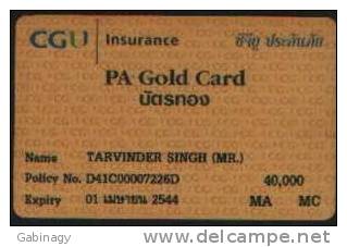 NO PHONECARD - INSURANCE CARD - THAILAND - PA GOLD CARD - Unclassified