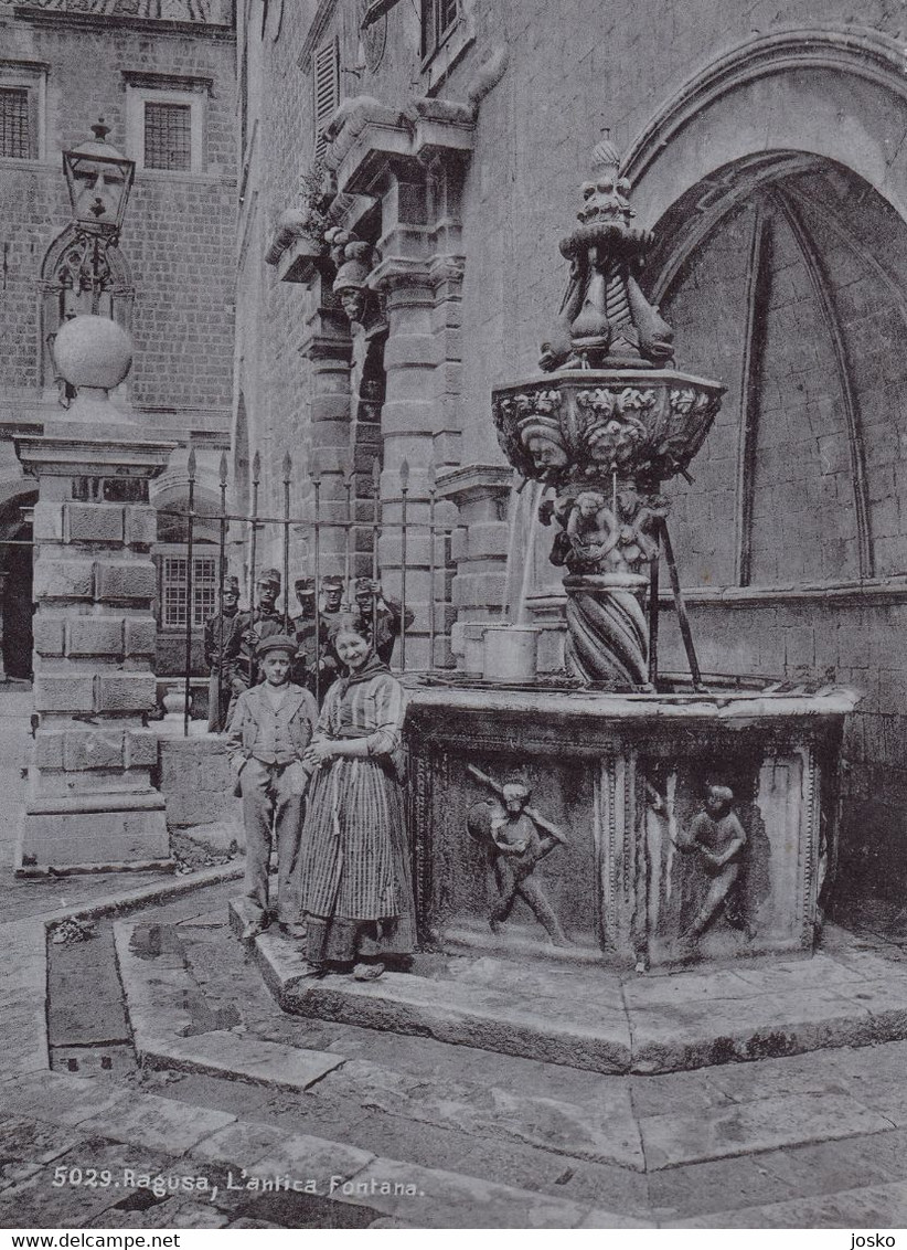 RAGUSA (Dubrovnik) - L'ANTICA FONTANA Croatia Old Cabinet Photo LARGE SIZE Ancient Fountain Kroatien Croazia Croatie - Alte (vor 1900)